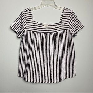 Lucky Brand Navy and White Stripe Shirt